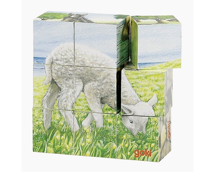 goki Würfelpuzzle Würfelpuzzle Bauernhoftiere, 9 Puzzleteile, Sechs verschi günstig online kaufen