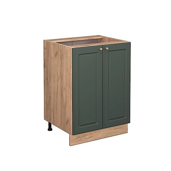 Vicco Küchenunterschrank Fame-Line Grün-Gold Landhaus/Goldkraft Eiche 60 cm günstig online kaufen