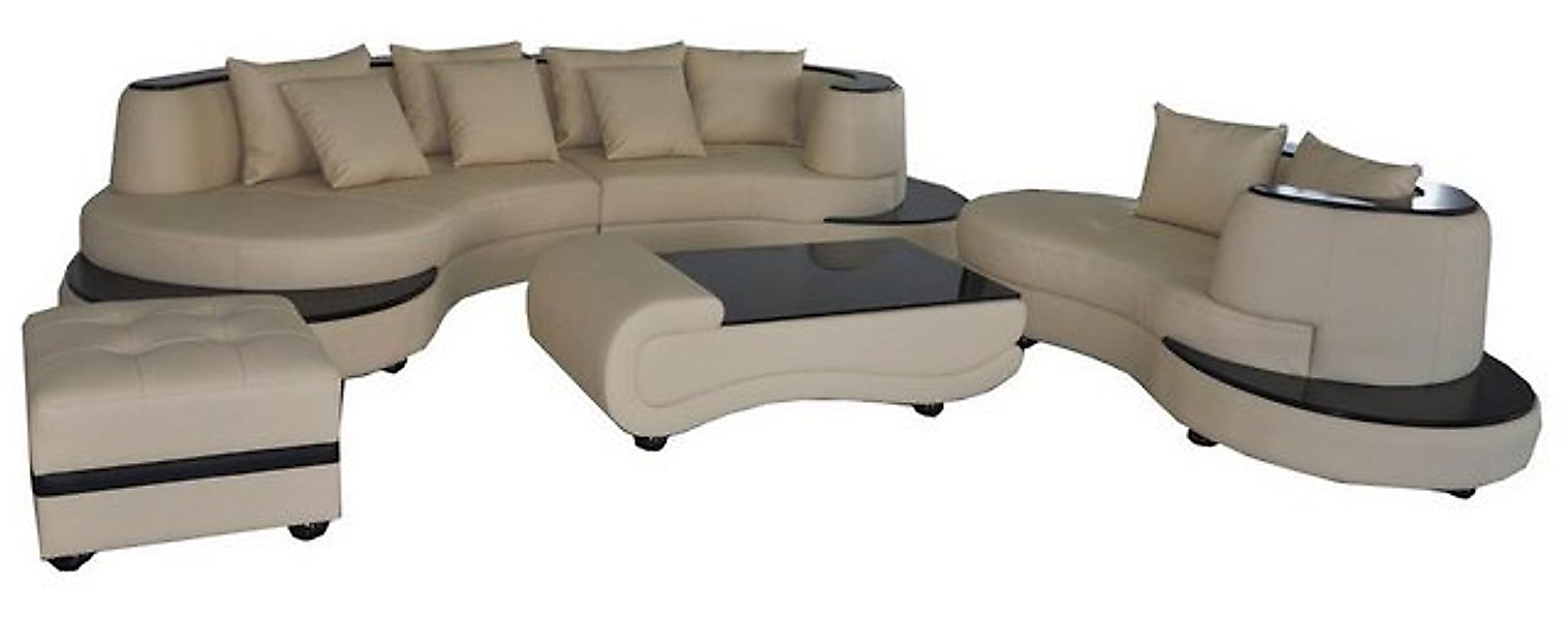 Xlmoebel Sofa Exklusive Eckleder-Sofagarnitur mit XXL-Polsterung und U-Form günstig online kaufen