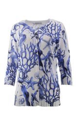 Passioni 2-in-1-Strickjacke Twinset mit Korallen-Print günstig online kaufen