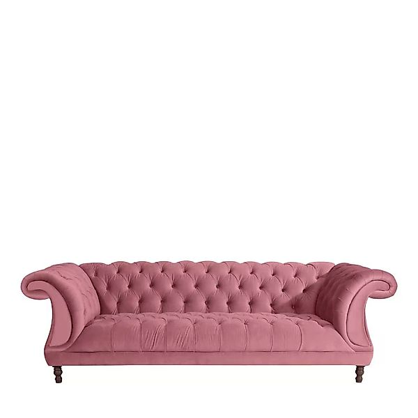 Couch 3-Sitzer Velour rosa im Barockstil 253 cm breit - 80 cm hoch günstig online kaufen