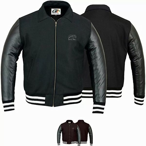 German Wear Collegejacke CJ003 Collegejacke Blouson Wolljacke Lederärmel günstig online kaufen