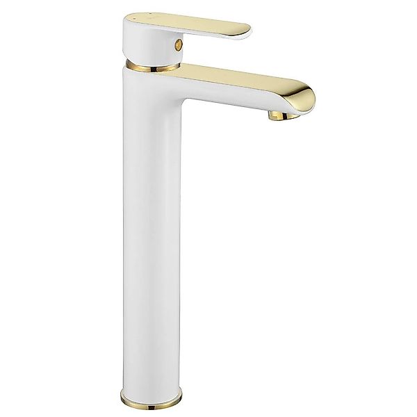 wohnwerk.idee Badarmatur Waschbeckenarmatur Wasserhahn Gold Weiß günstig online kaufen