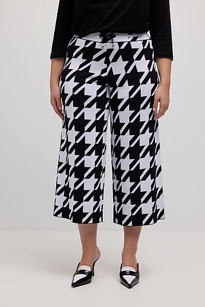 Ulla Popken Schlupfhose Strickhose Hahnentrittmuster Elastikbund günstig online kaufen
