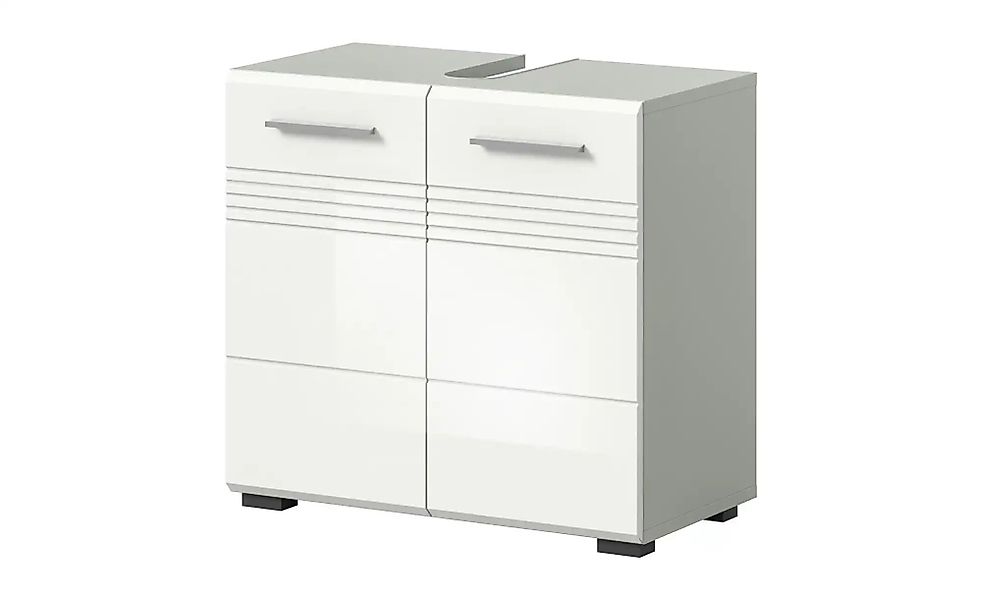 xonox.home Waschbeckenunterschrank Weiß Hochglanz Hellgrau Softclose günstig online kaufen