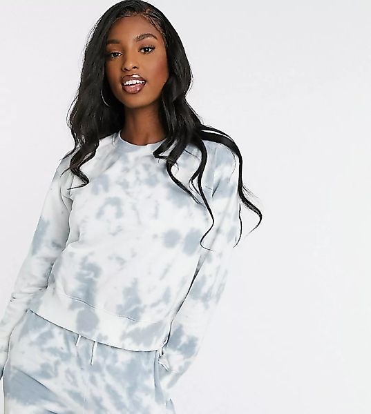 New Look Tall – Sweatshirt mit Batikmuster-Grau günstig online kaufen