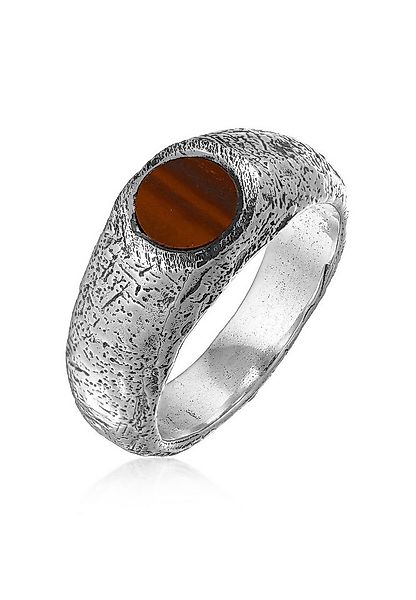 HAZE & GLORY Siegelring Kreis Brauner Jaspis Fashion 925 Sterling Silber günstig online kaufen