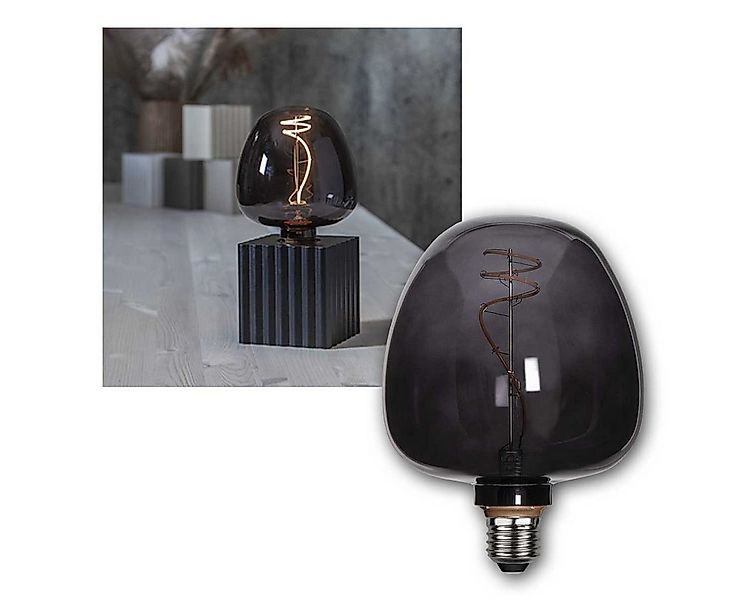 STAR TRADING LED-Leuchtmittel E27 Design Birne APPLE Filament, black 170x12 günstig online kaufen