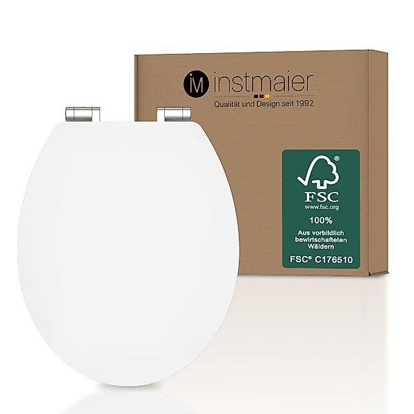 instmaier WC-Sitz Holz Toilettendeckel, weiß matt, günstig online kaufen