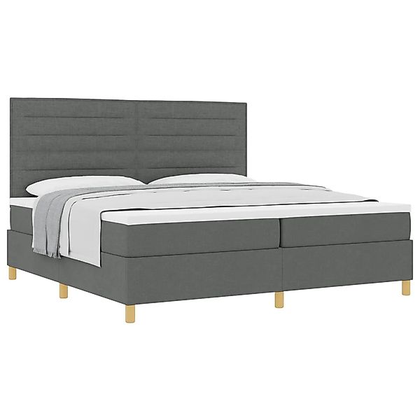 vidaXL Boxspringbett mit Matratze Dunkelgrau 200 x 200 cm Stoff 3339568 günstig online kaufen