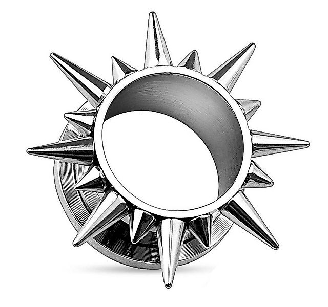 Taffstyle Plug Flesh Ohr Tunnel Edelstahl mit Spitzen Stern Fächer 14mm, Oh günstig online kaufen
