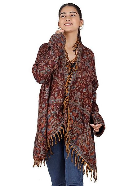 Guru-Shop Langjacke Offener Cardigan, flauschige Boho Jacke - rot alternati günstig online kaufen