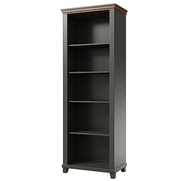 Lomadox Aktenregal EPSOM-83, in grün mit Eiche, 5 offene Fächer, ABS-Kanten günstig online kaufen