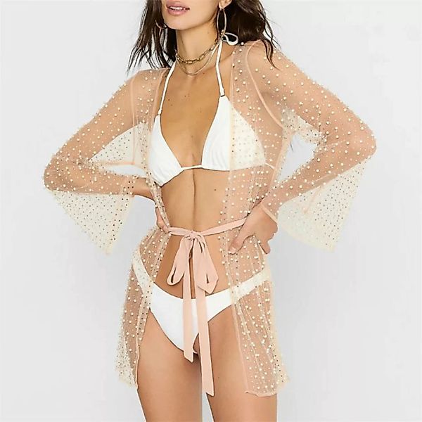 RUZU UG Dirndl Damenkleid mit hellem Diamant-Perlen-Cardigan-Gürtel (1-tlg) günstig online kaufen