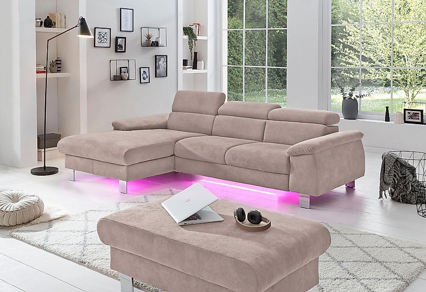 COTTA Ecksofa Komaris L-Form mit Kopfteilverstellung, günstig online kaufen