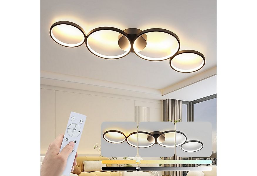 Nettlife LED Deckenleuchte Wohnzimmer Modern Schlafzimmer 4 Flammig in Ring günstig online kaufen