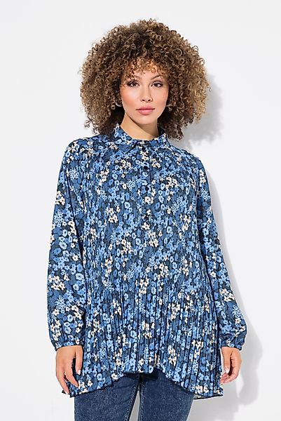 Ulla Popken Longbluse Plissee-Bluse Blüten A-Linie günstig online kaufen