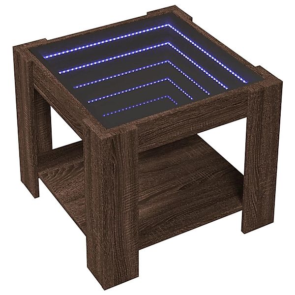 vidaXL LED-Couchtisch Braun Eichen-Optik 53x53x45 cm Holzwerkstoff 847545 günstig online kaufen