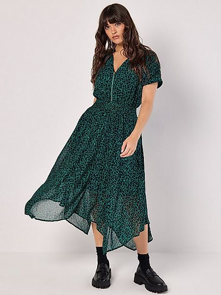 Apricot Druckkleid gemustertes Midikleid (1-tlg) mit Reißverschluss günstig online kaufen