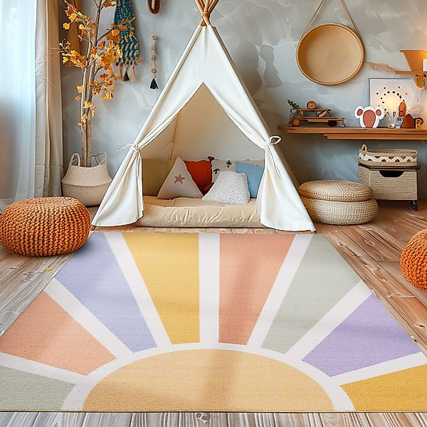 SIMPEX24 Teppich Sonnenstrahlen, Rechteckig, Höhe: 7 günstig online kaufen