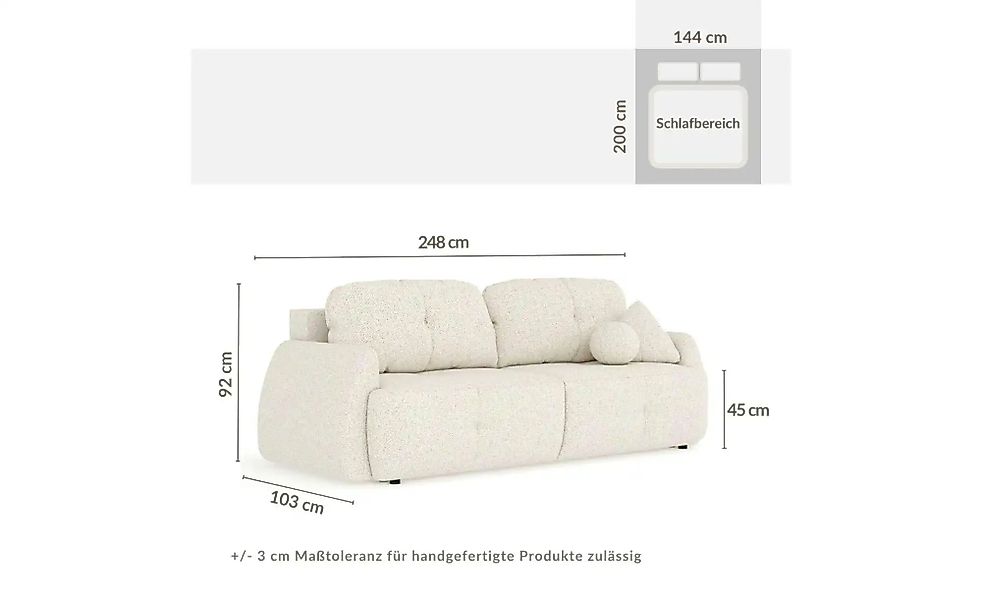 Einzelsofa   ¦ grau ¦ Maße (cm): B: 248 H: 92 Polstermöbel > Sofas > 3-Sitz günstig online kaufen