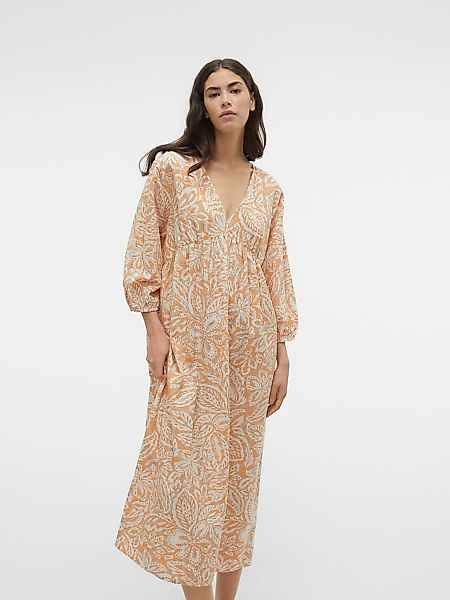 Vero Moda Sommerkleid "VMNETHE 3/4 7/8 DRESS WVN" mit Leinen günstig online kaufen