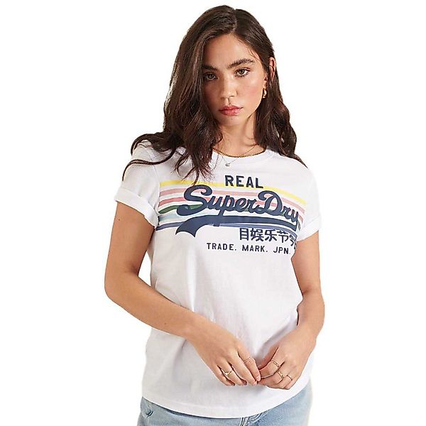 Superdry Vintage Logo Rainbow Stripe Kurzarm T-shirt L Optic günstig online kaufen