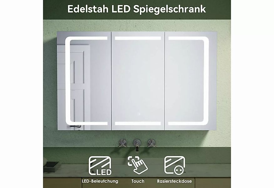 SONNI Spiegelschrank Bad spiegelschränke 3-türig mit LED Beleuchtung Edelst günstig online kaufen