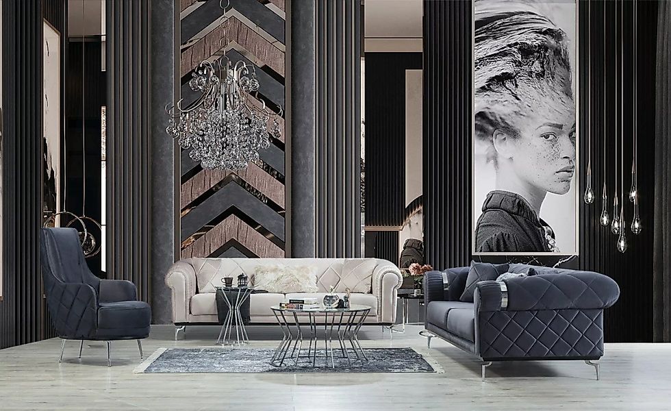 Villa Möbel Polstergarnitur SOFY, (Set, 3-tlg), Hand Made Qualtiy, Luxus-Mi günstig online kaufen