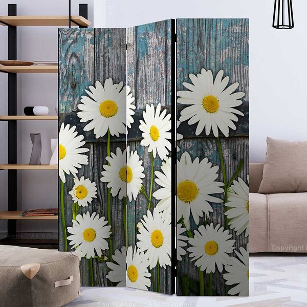 Landhausstil Paravent mit Blumen Motiv 3 oder 5 Elemente günstig online kaufen