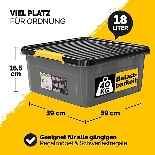 Aufbewahrungsbox 6er-Set Grau/Anthrazit 39x39x16cm stapelbar günstig online kaufen