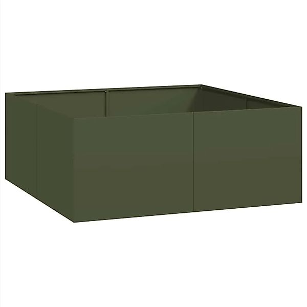 vidaXL Pflanzgefäß Olivgrün 100x100x40 cm Stahl 860818 günstig online kaufen