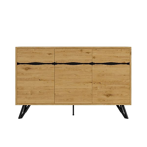 Sideboards, viel Stauraum Modern Metallbeine 3-Türiges, Stabile Konstruktio günstig online kaufen