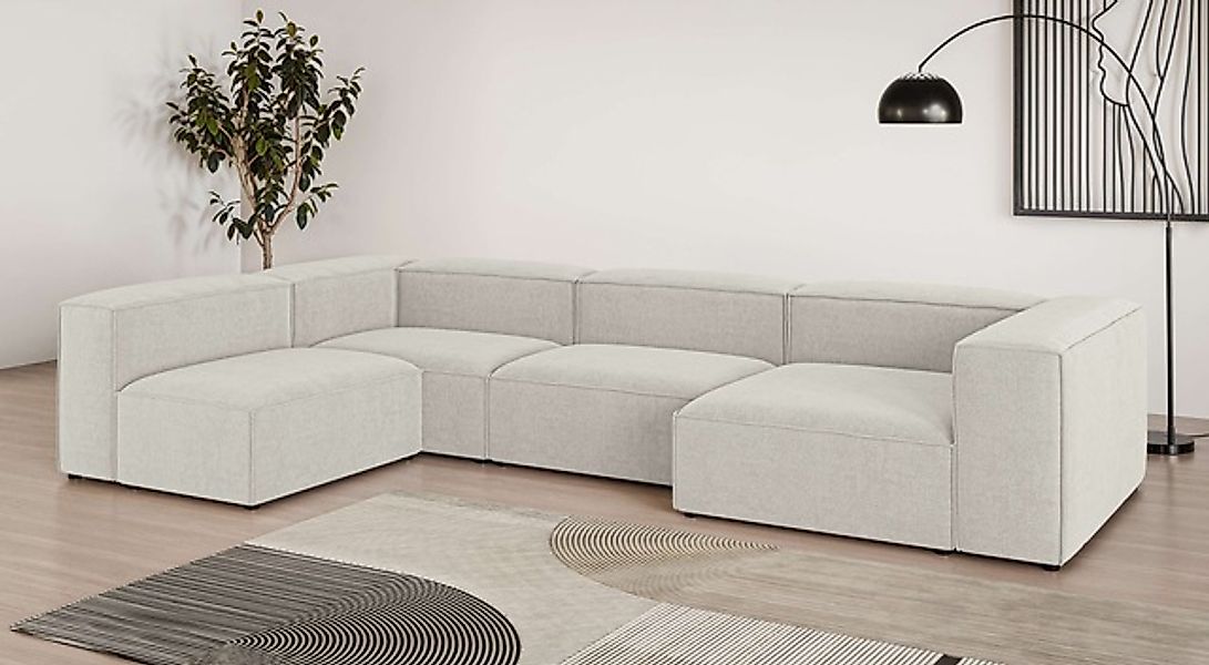 OTTO home Wohnlandschaft »HAILY U-Form mit Ottomane links/rechts, Maße B/T/ günstig online kaufen