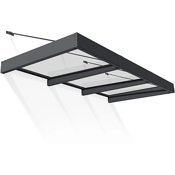 Canopia Vordach Sophia XL 2,8 m x 1,4 m Schwarz-Transparent günstig online kaufen