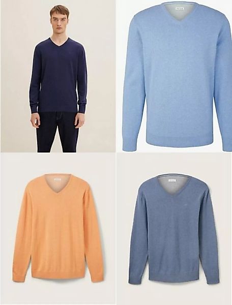 Tom Tailor Herren Rundhals Pullover Basic V-Neck günstig online kaufen