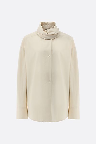 Loose-Fit-Bluse mit hohem Stehkragen günstig online kaufen