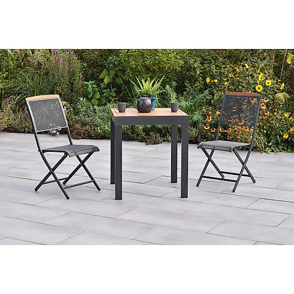 Merxx Patmos Set 3-tlg. 2 Klappsessel Balkon-Tisch Ausziehbar günstig online kaufen
