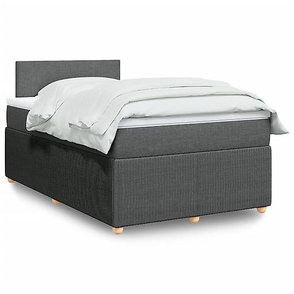 vidaXL Bettgestell Boxspringbett mit Matratze Dunkelgrau 120x200 cm Stoff B günstig online kaufen