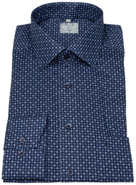 MARVELIS Langarmhemd Comfort Fit bügelfrei Kentkragen günstig online kaufen