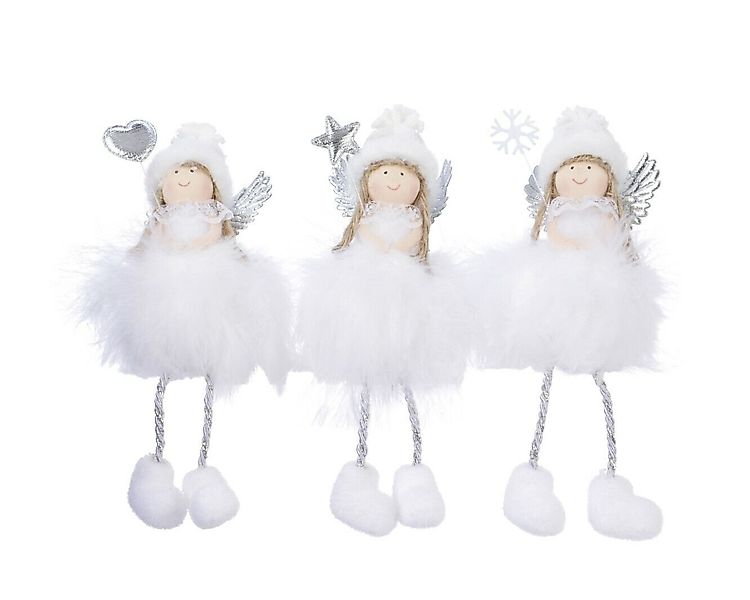 Kaemingk Engelfigur Federengel mit Zauberstab weiß Hänger Dekoration 20 cm günstig online kaufen