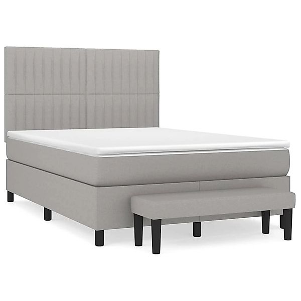 vidaXL Boxspringbett mit Matratze Hellgrau 140x200 cm Stoff1396689 günstig online kaufen