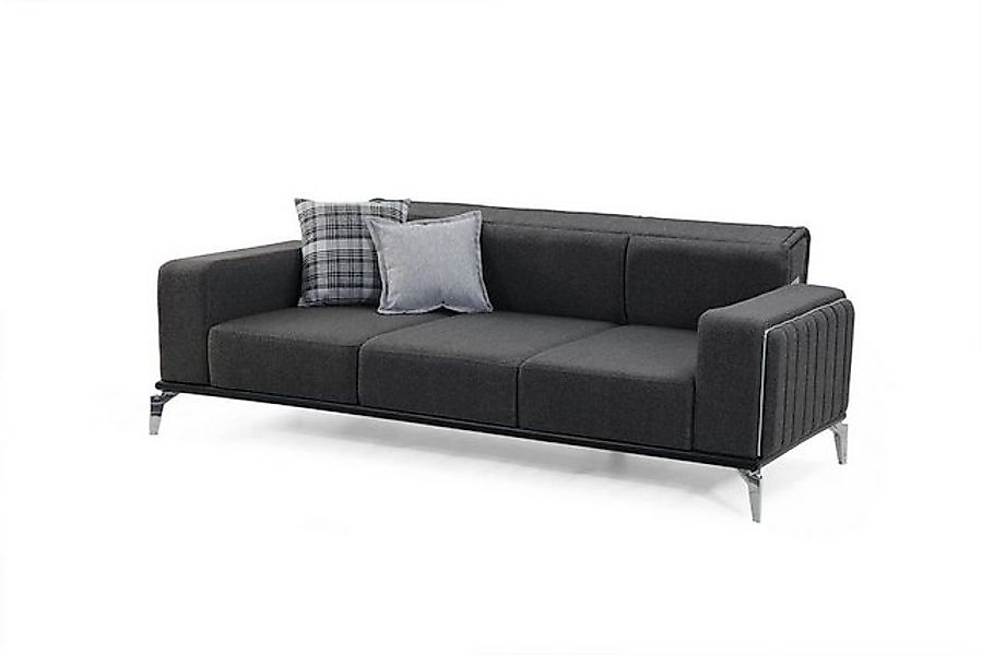 JVmoebel 3-Sitzer Stilvoll 3-Sitzer Sofa Modern Holz Wohnzimmer Möbel Grau günstig online kaufen