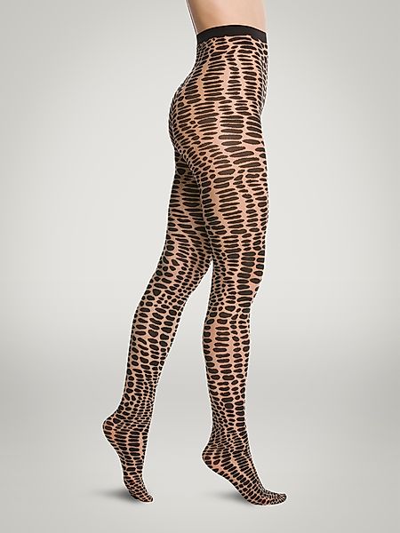 Wolford - Croco Jacquard Tights, Frau, fairly light/black, Größe: S günstig online kaufen