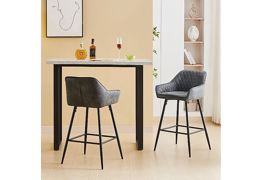 JYMTOM Barhocker Kunstleder Barhocker, 2er-Set, Barstühle mit gepolsterter günstig online kaufen