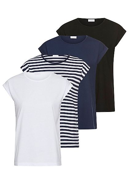 Boysen's T-Shirt (4er-Pack) figurumspielende Passform, Rundhalsausschnitt günstig online kaufen