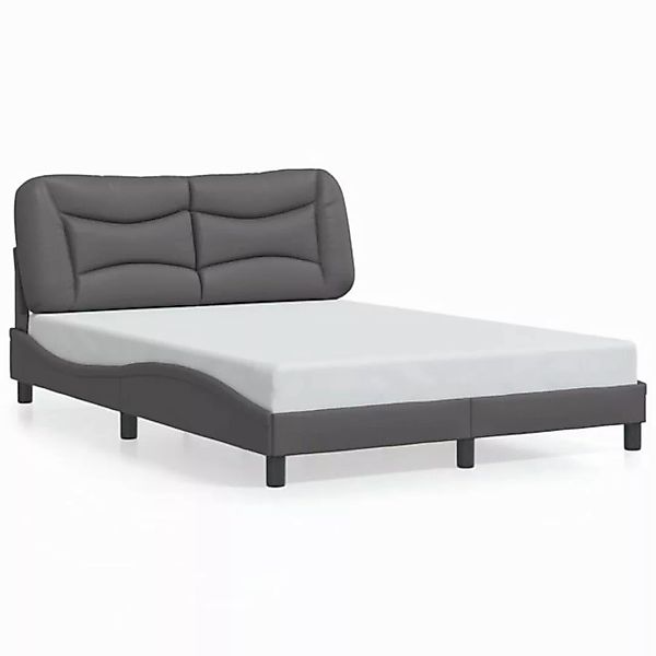 vidaXL Bett Bettgestell mit LED Weiß und Schwarz 140x200 cm Kunstleder günstig online kaufen