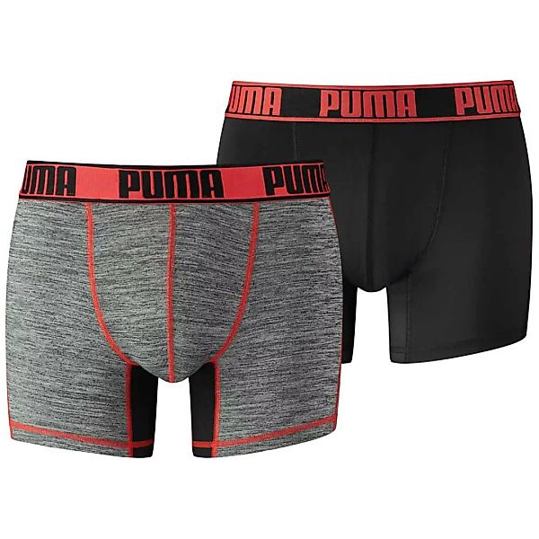 PUMA Grizzly Herren Boxer Shorts (2er Pack) | Mit Aucun | Rot/Schwarz | Grö günstig online kaufen