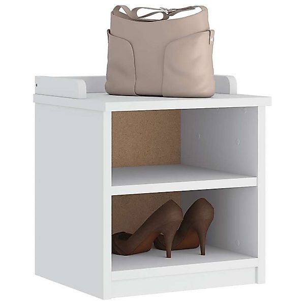 vidaXL Schuhschrank Flurbank SANDNES Weiß 45x40x50 cm Massivholz Kiefer günstig online kaufen