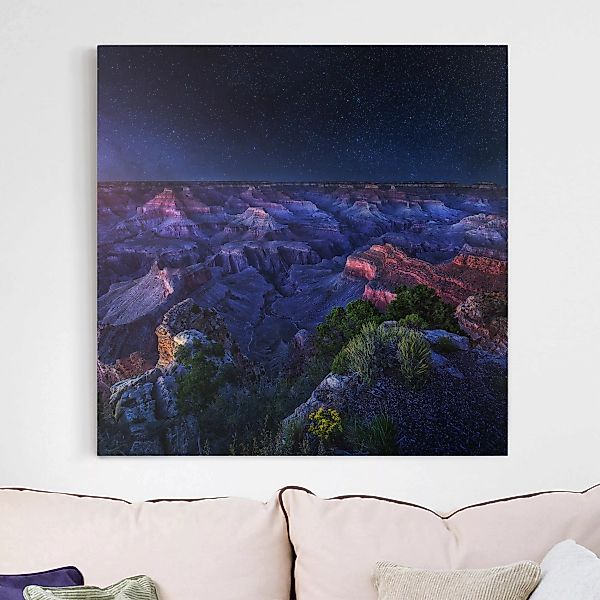 Leinwandbild Berg - Quadrat Grand Canyon Night günstig online kaufen